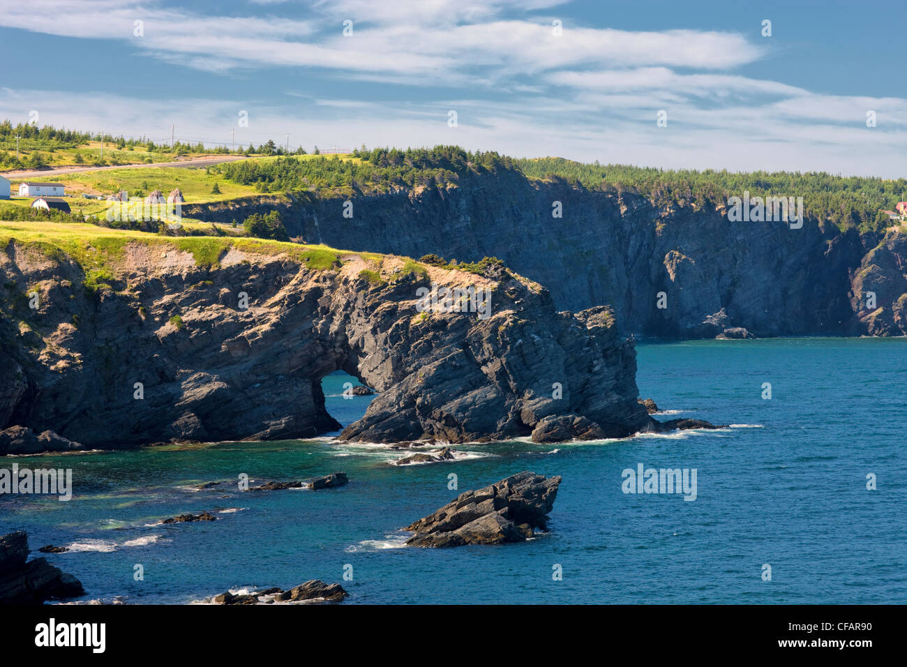 Coastline at Burnt Point, Newfoundland and Labrador, Canada. Stock Photo