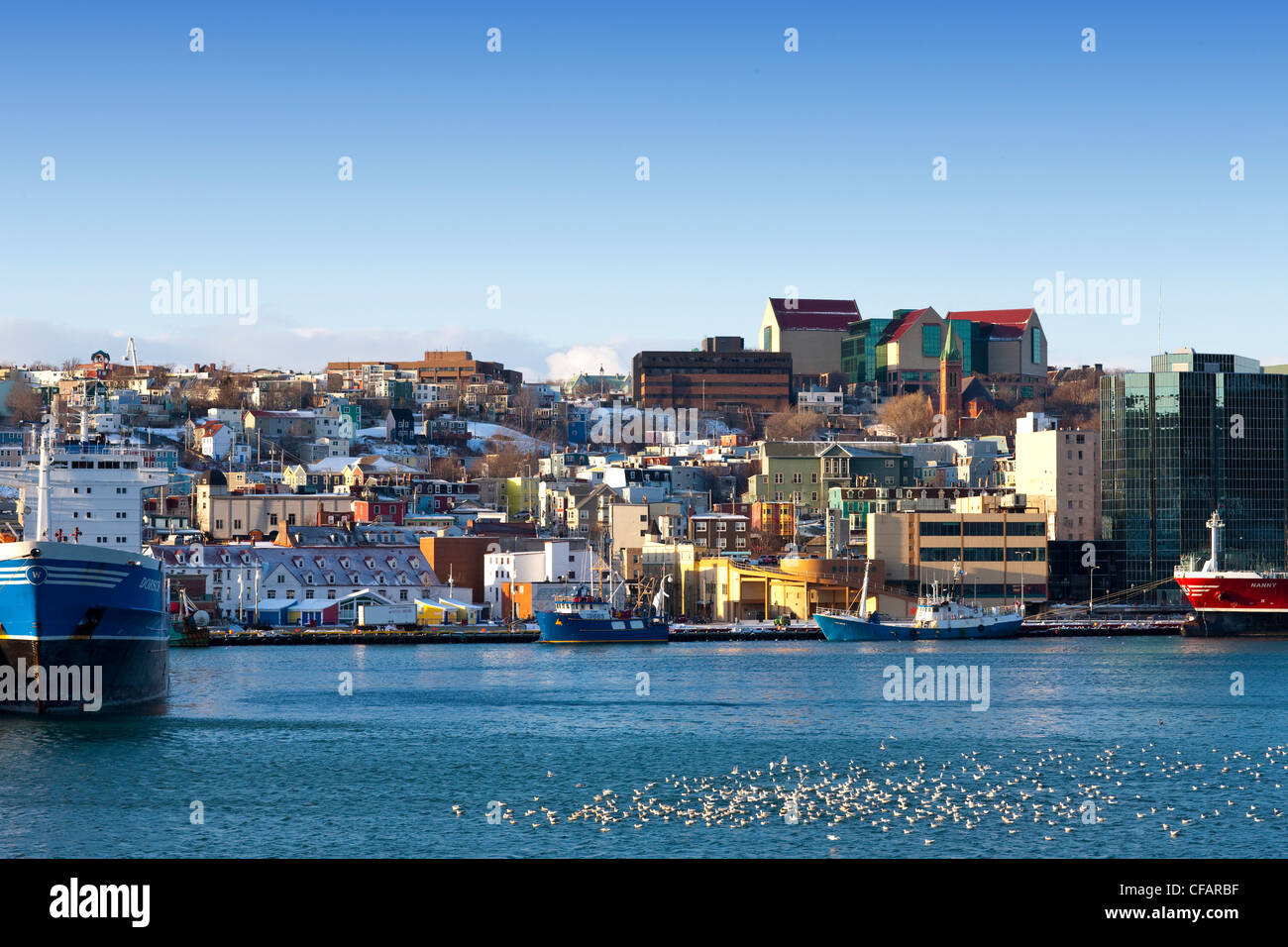 St. John's Harbour waterfront, Newfoundland and Labrador, Canada. Stock Photo