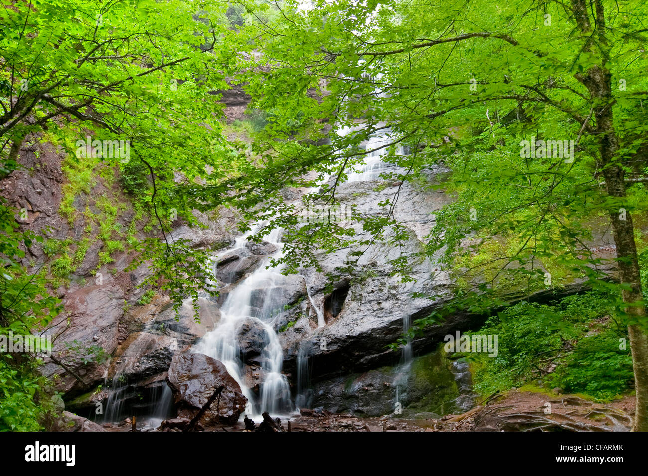 Beulah Ban Falls in Cape Breton Highlands National Park, Nova Scotia, Canada. Stock Photo