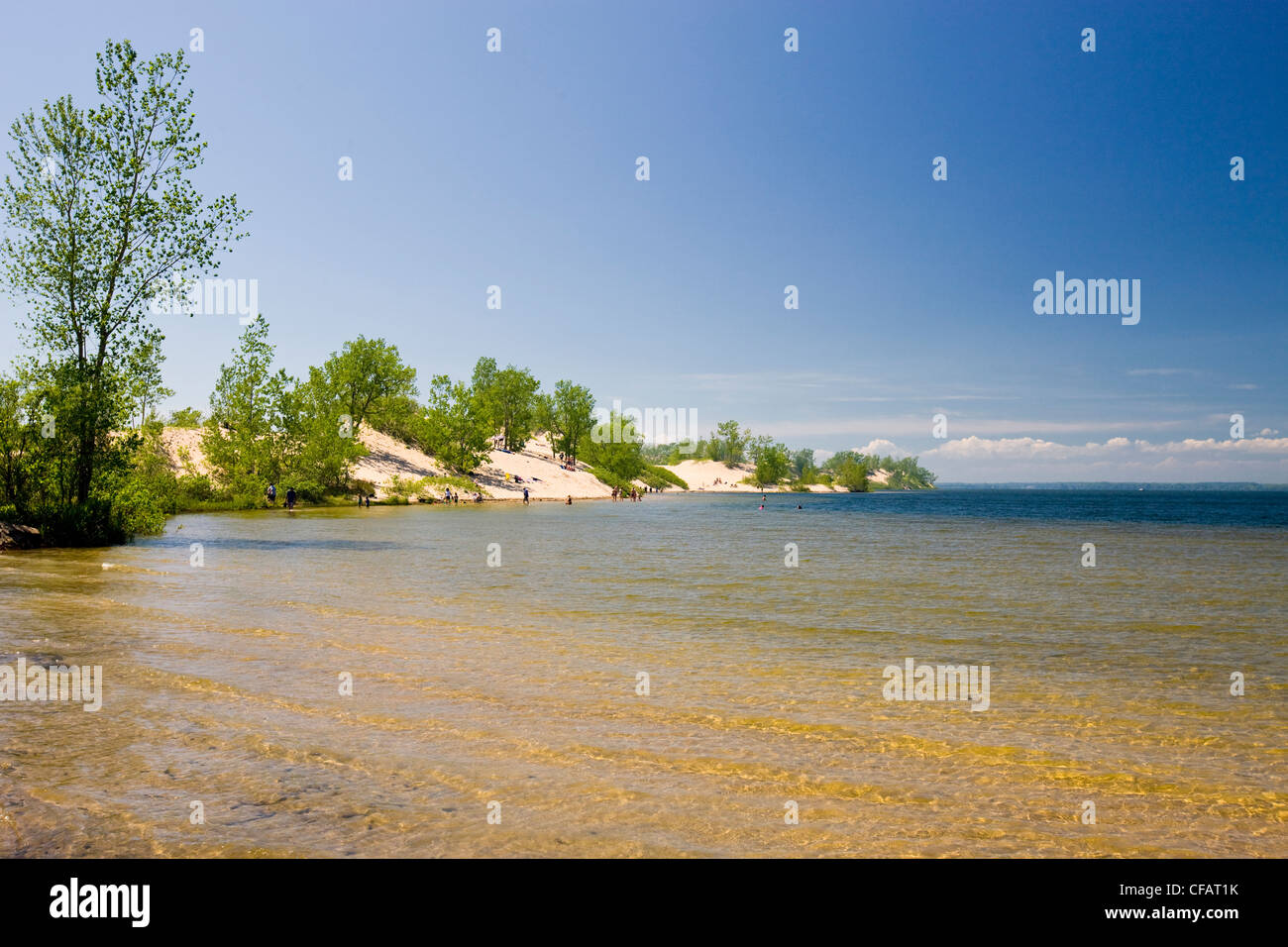 Sandy beach of Lake Ontario in Sandbanks Provincial Park, Prince Edward