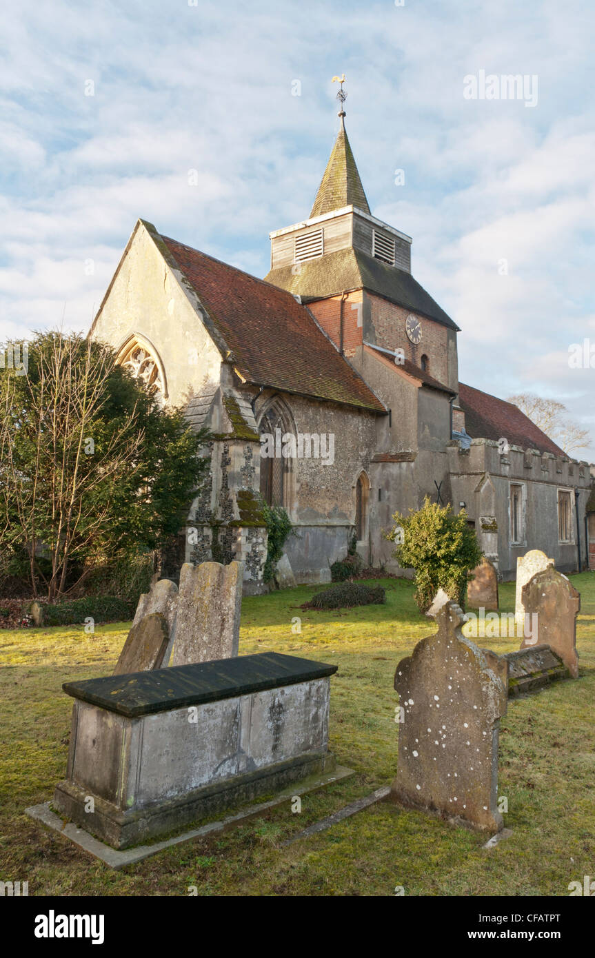 St Nicholas Church in the village of Fyfield, Essex. Stock Photo