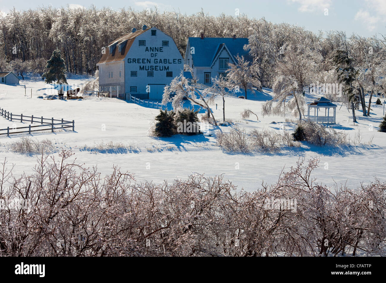 Silver thaw and Anne of Green Gables Museum, Park Corner, Prince Edward Island, Canada Stock