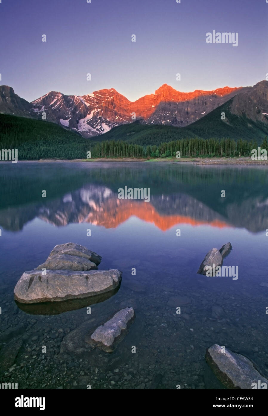 Upper Kananaskis Lake, Peter Lougheed Provincial Park, Kananaskis Country, Alberta, Canada Stock