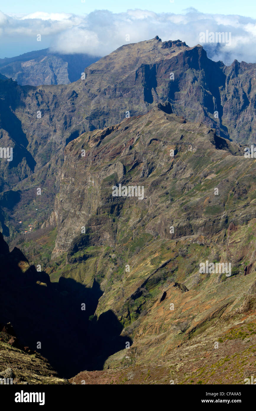 MOuntains seen from Pico do Arieiro, Madeira island , Portugal Stock Photo