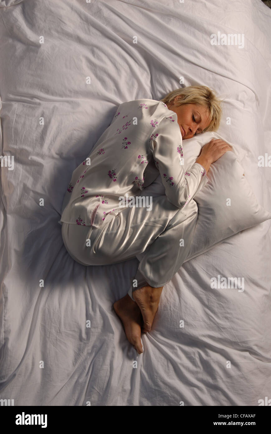 Sleep, sleeping, bedrooms, bed, lie, dreaming, woman, rest Stock Photo