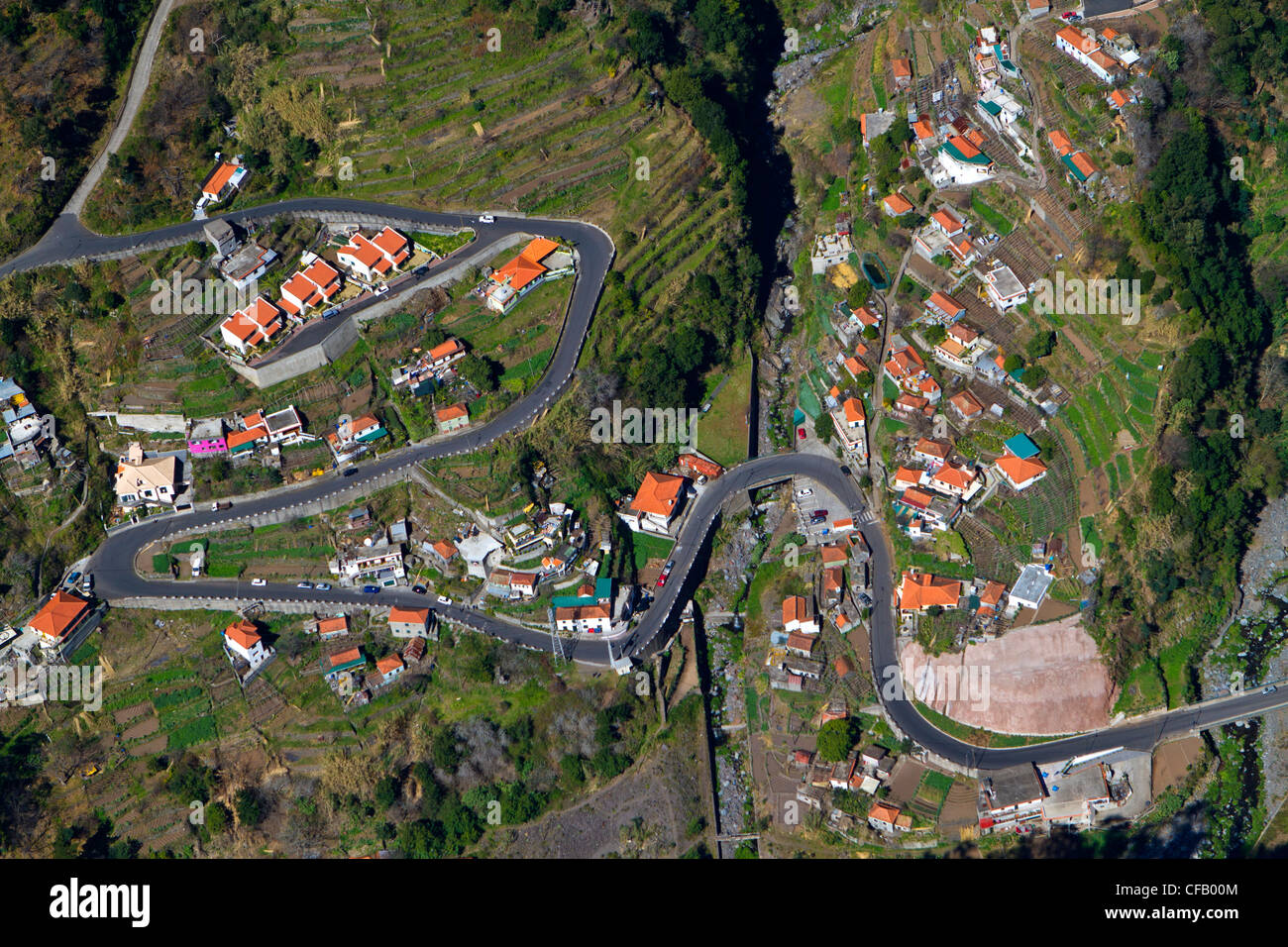 Madeira road aerial Stock Photo