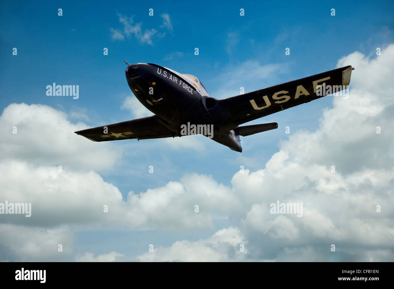 USAF T-37B Plane in Flight Stock Photo