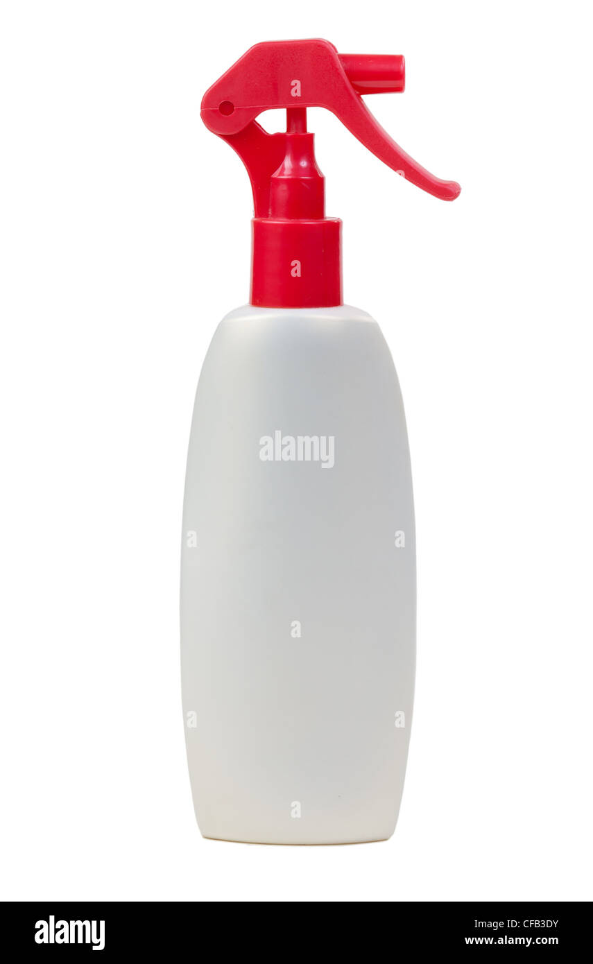 Plastic bottle with a spray on a white background Stock Photo - Alamy