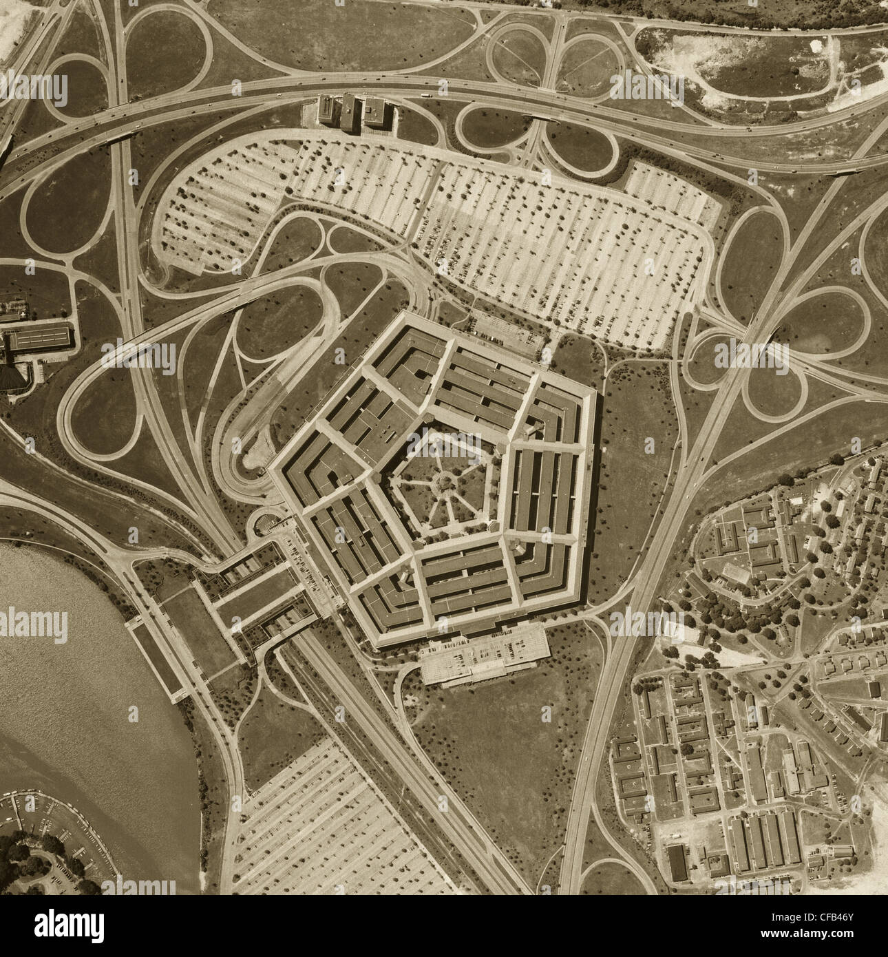 historical aerial photograph Pentagon, Arlington Virginia 1951 Stock Photo