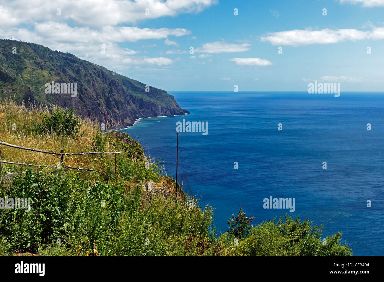 Europe, Portugal, Republica Portuguesa, Madeira, Ponta do Pargo, steep coast, sea, tourism, water, rock, cliff, mountains, sea, Stock Photo