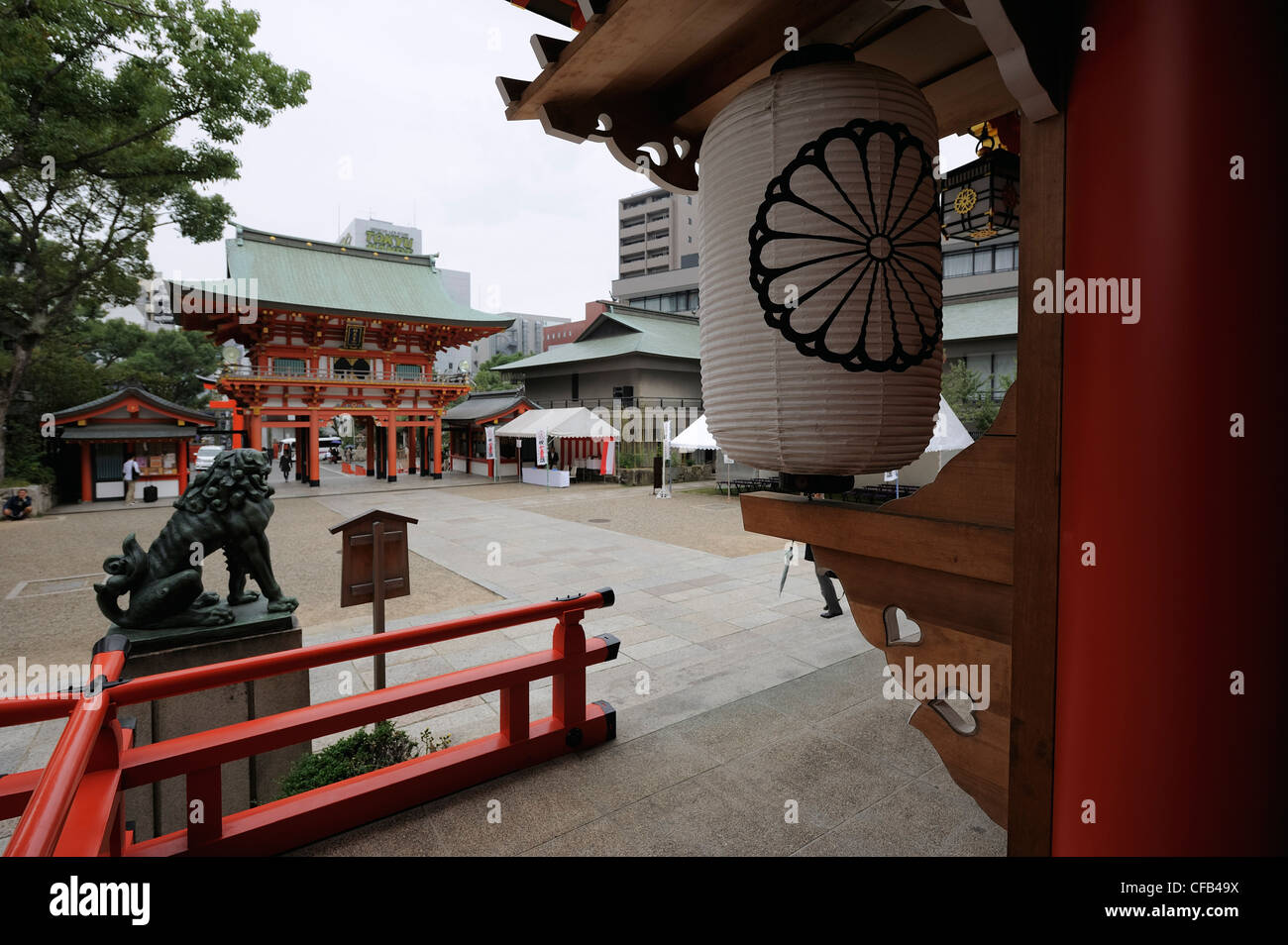 Gate at Ikuta shrine, Kobe, Japan Stock Photo