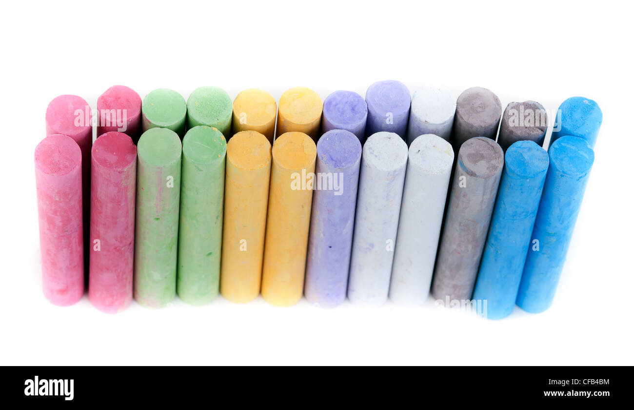Bright Markers And Crayons In Holders Isolated On White Stock Photo,  Picture and Royalty Free Image. Image 10513702.