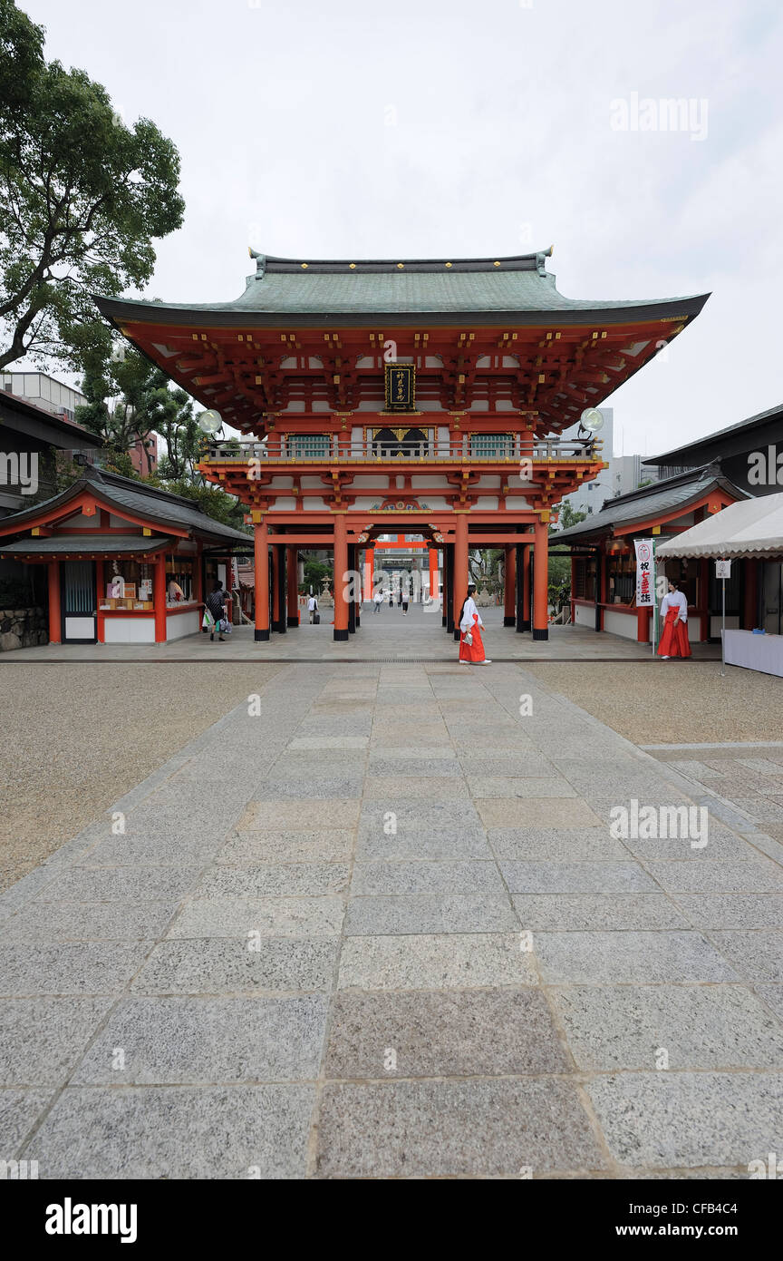 Gate at Ikuta shrine, Kobe, Japan Stock Photo