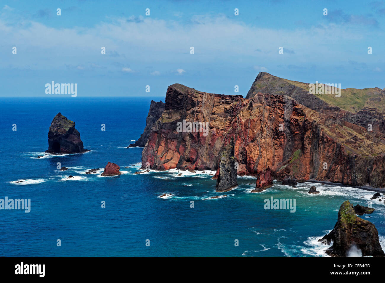 Europe, Portugal, Republica Portuguesa, Madeira, Porto do Canical, Ponta do Rosto, bay, cliffs, place of interest, tourism, wate Stock Photo