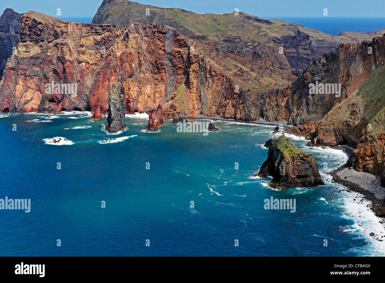 Europe, Portugal, Republica Portuguesa, Madeira, Porto do Canical, Ponta do Rosto, bay, cliffs, place of interest, tourism, wate Stock Photo