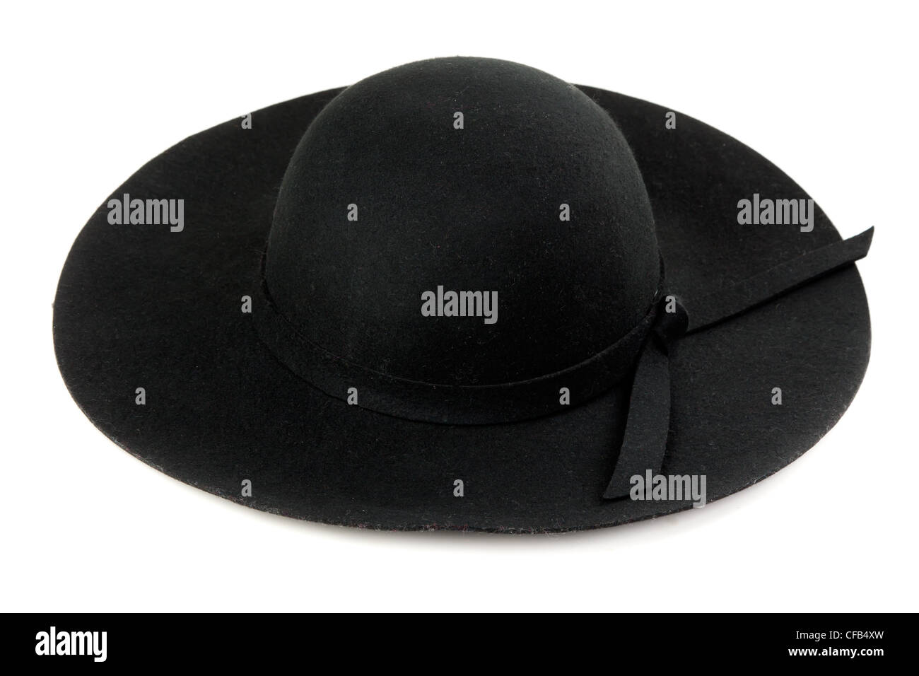 Black women felt hat isolated on white background Stock Photo - Alamy