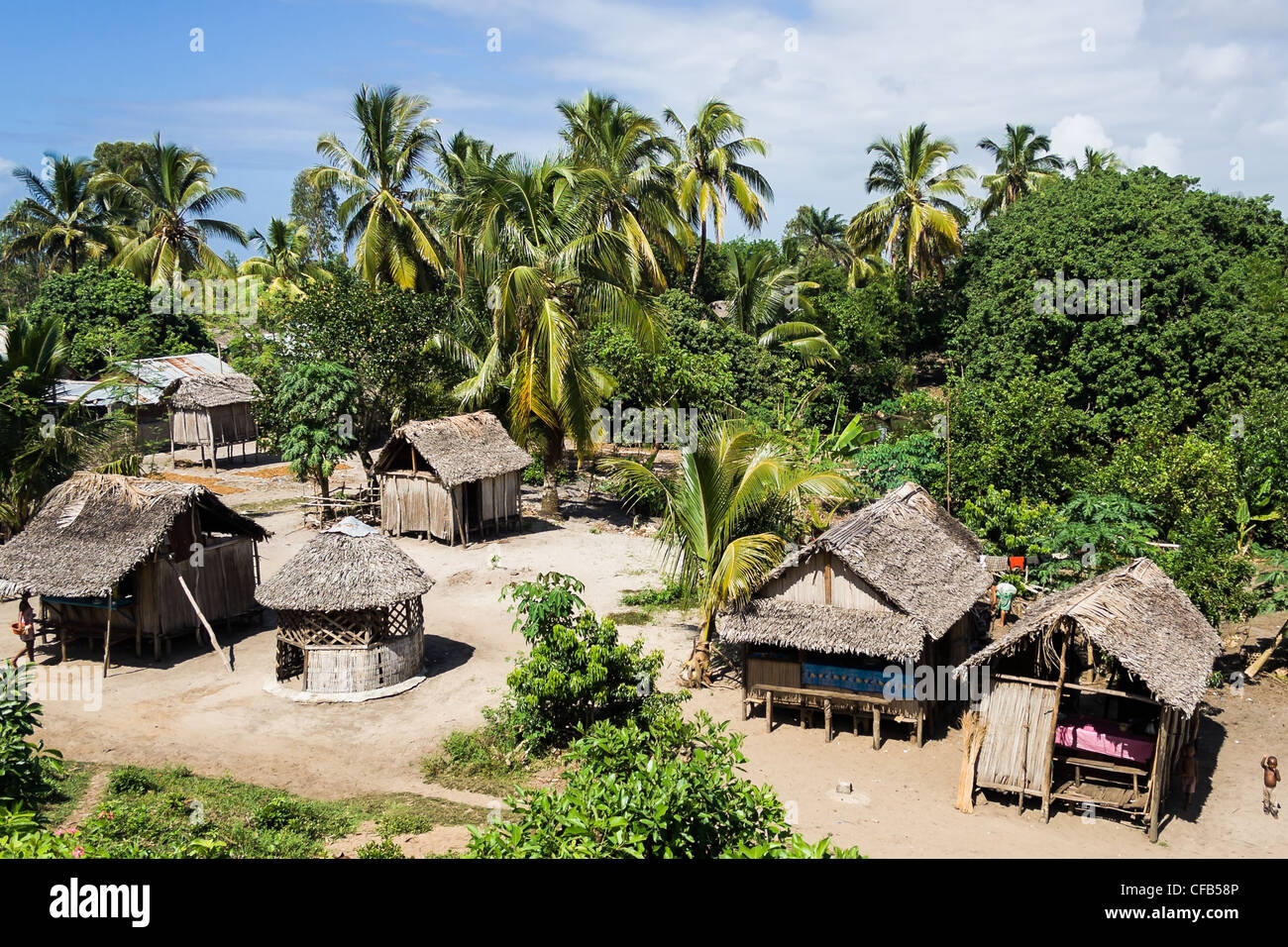 Betsomisaraka village near Brickaville, eastern Madagascar Stock Photo ...