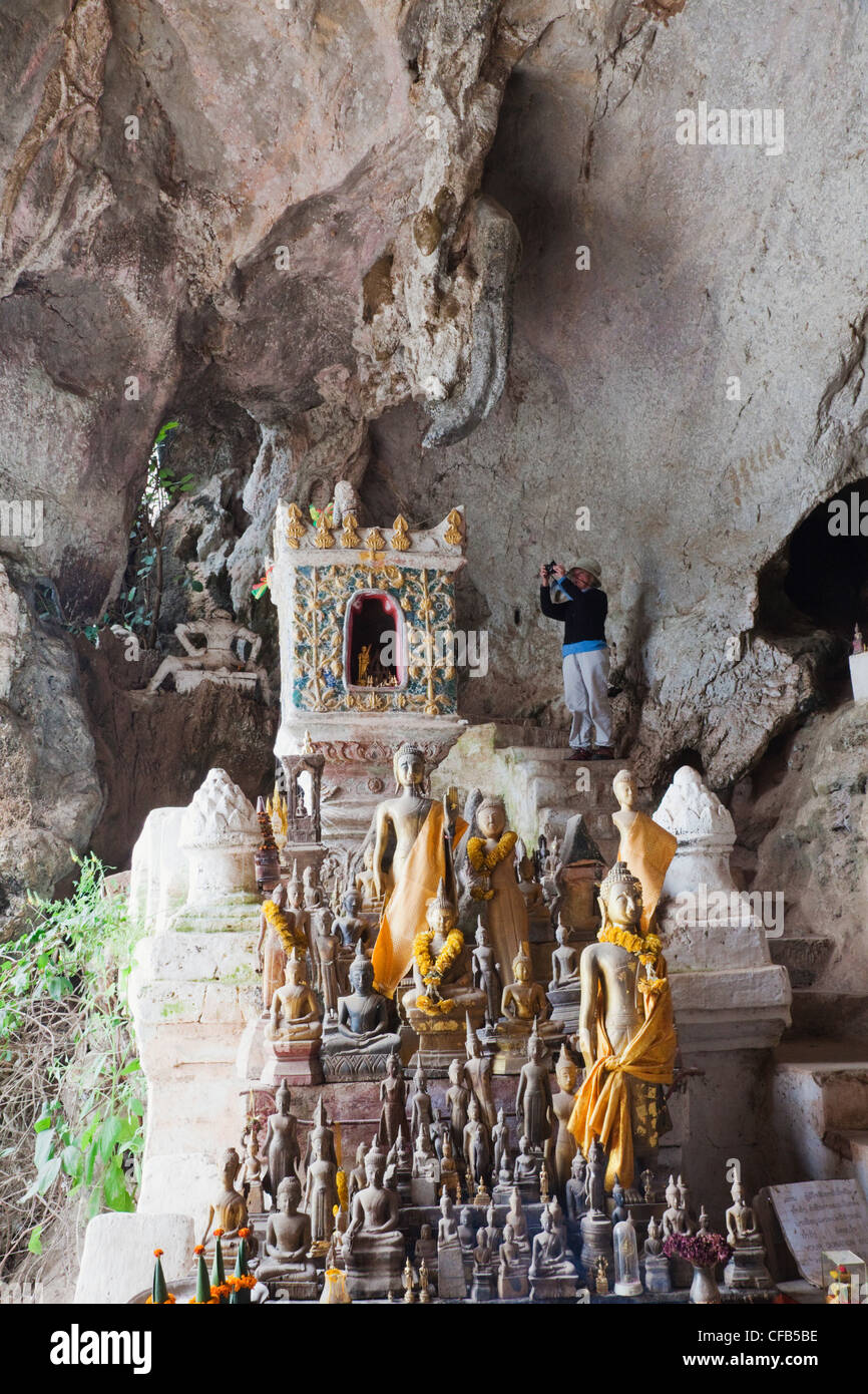 Laos, Luang Prabang, Pak Ou Caves, Tham Ting Cave Stock Photo