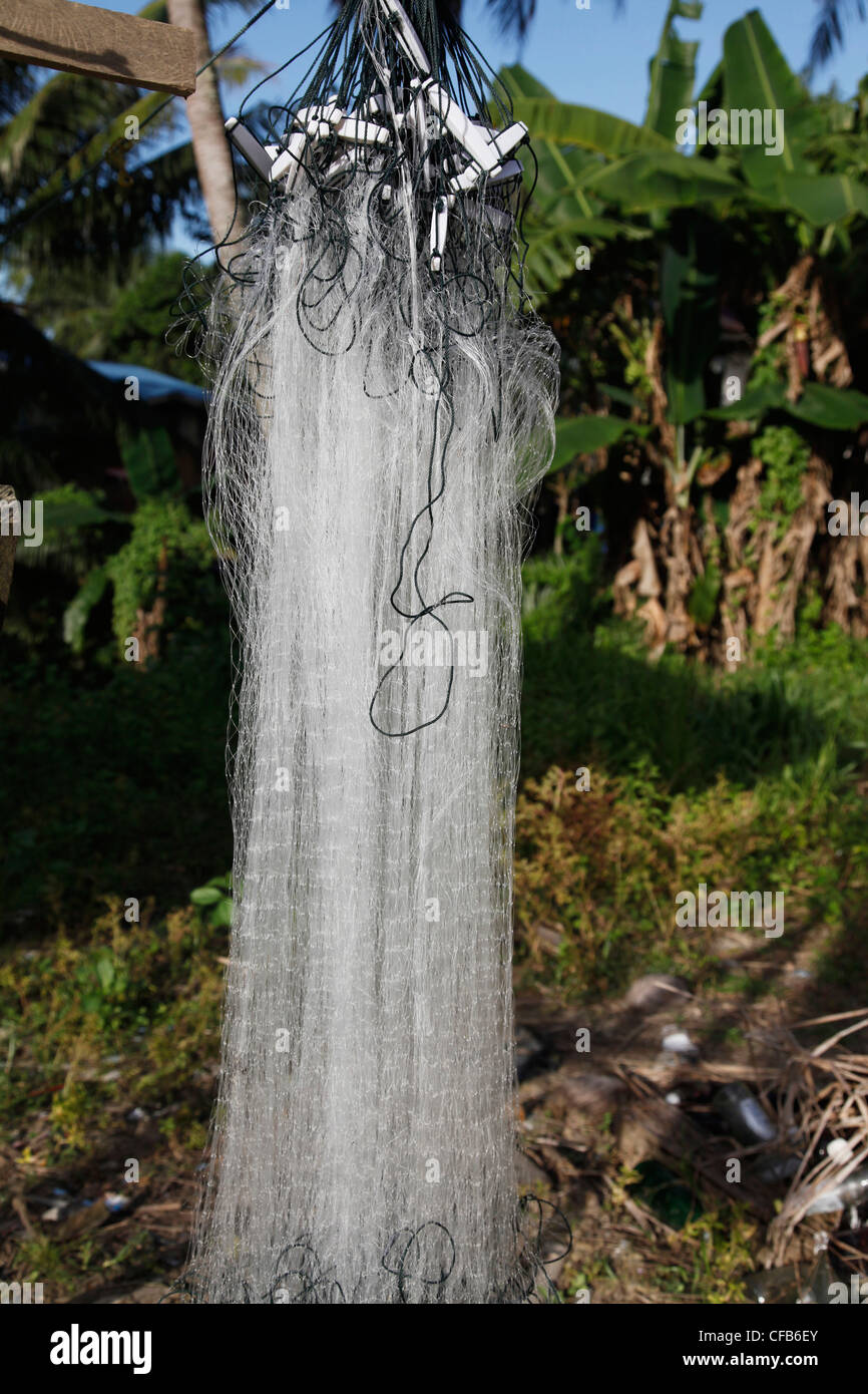 Fishing nets in a village in Borneo, Malaysia Stock Photo Alamy