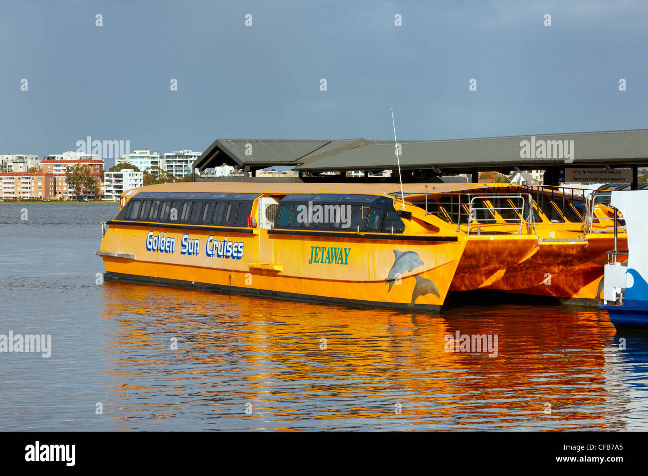 Golden Sun Cruises boat, Perth, Western Australia Stock Photo