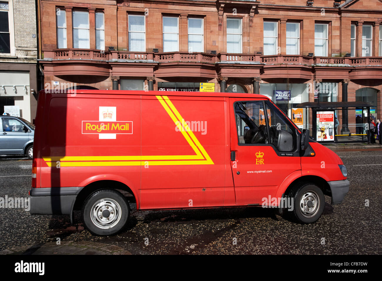 royal mail delivery van parked in Belfast city centre Northern Ireland