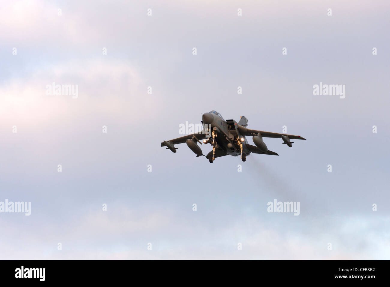 Panavia Tornado GR4 on  final approach to land at RAF Lossiemouth, Scotland Stock Photo
