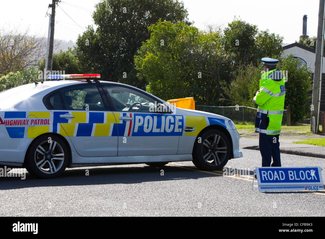 Scene of an incident involving the police armed offenders squad, Birkdale Road, North Shore, Auckland, New Zealand Stock Photo