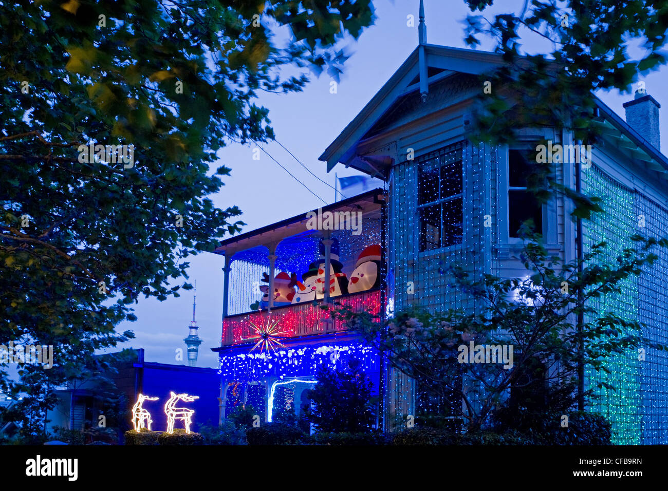 The iconic annual christmas lights on display in houses, Franklin Road