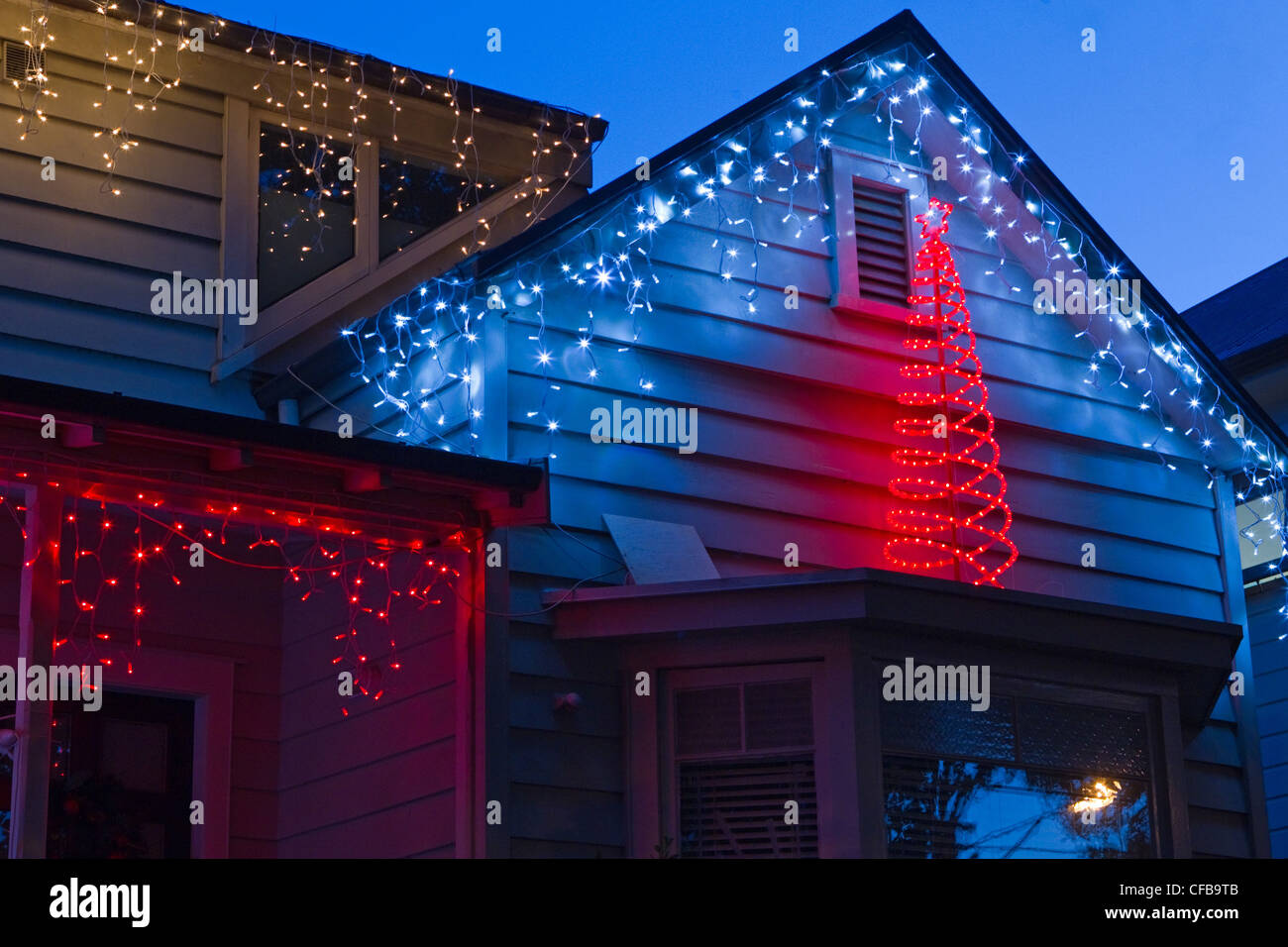 The iconic annual christmas lights on display in houses, Franklin Road