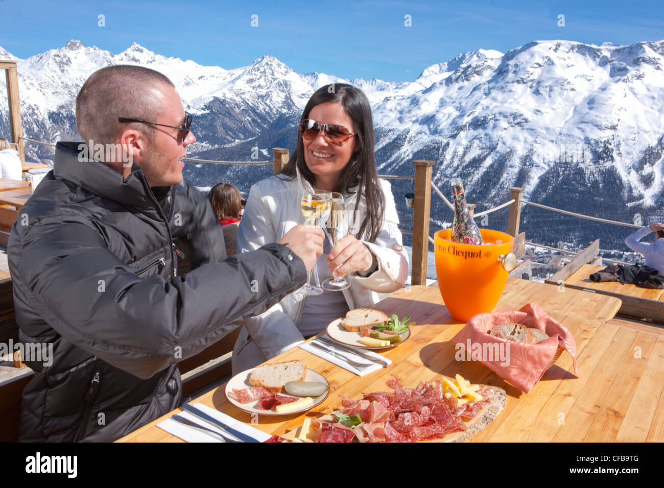 Tourism, holidays, canton, Graubünden, Grisons, Switzerland, Europe,  couple, food, eating, catering, trade, restaurant, hotel, d Stock Photo -  Alamy