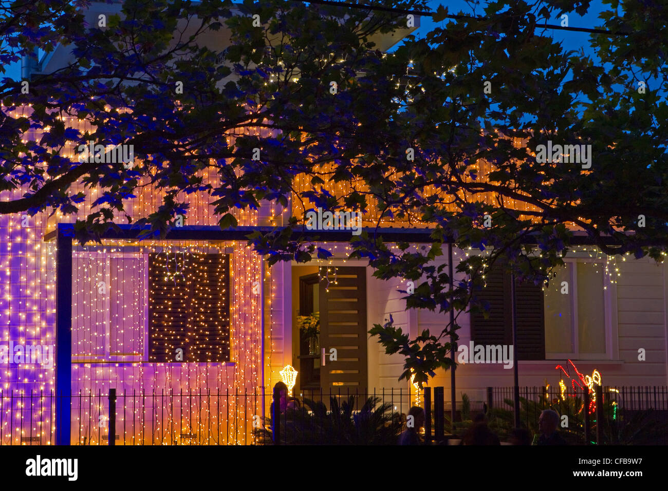 The iconic annual christmas lights on display in houses, Franklin Road