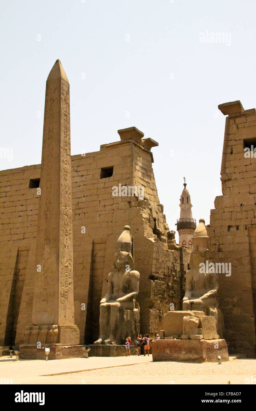 Statue of Pharaoh Ramses II in the great temple of Karnak dedicated to ...