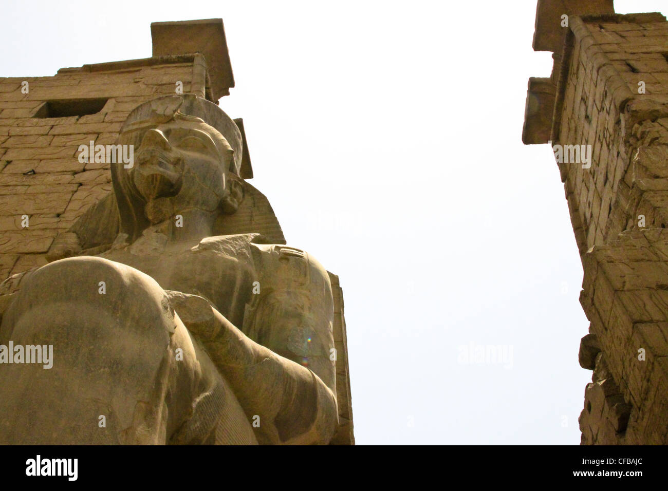 Statue of Pharaoh Ramses II in the great temple of Karnak dedicated to ...