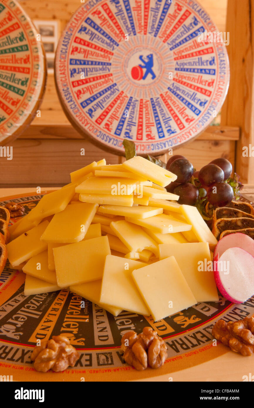 Cheese, food, eating, Appenzell, Switzerland, Europe, loaf, Appenzell cheese, Stock Photo