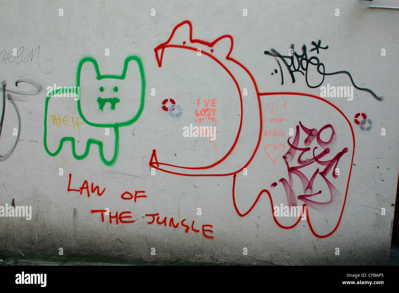 London: Graffiti on streets Stock Photo