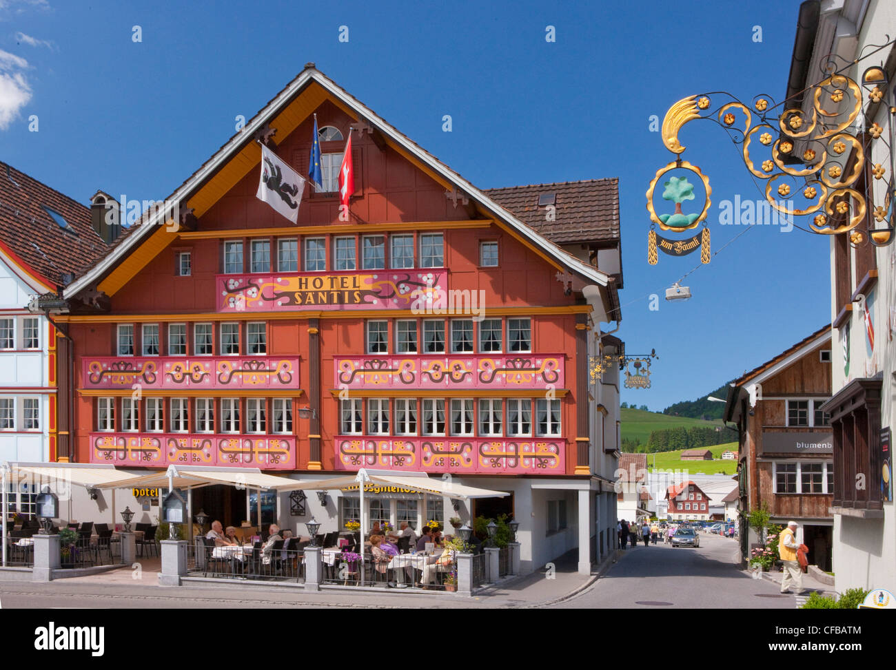 catering, trade, Appenzell, Appenzell Innerroden, hotel, hotel Säntis, restaurant, house, home, Stock Photo