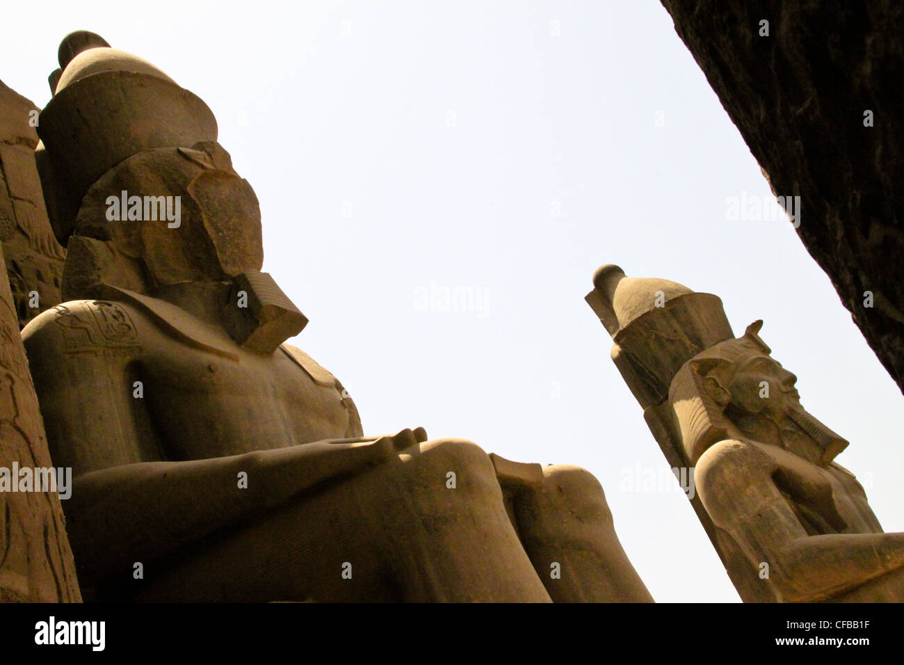 Statue of Pharaoh Ramses II in the great temple of Karnak dedicated to ...