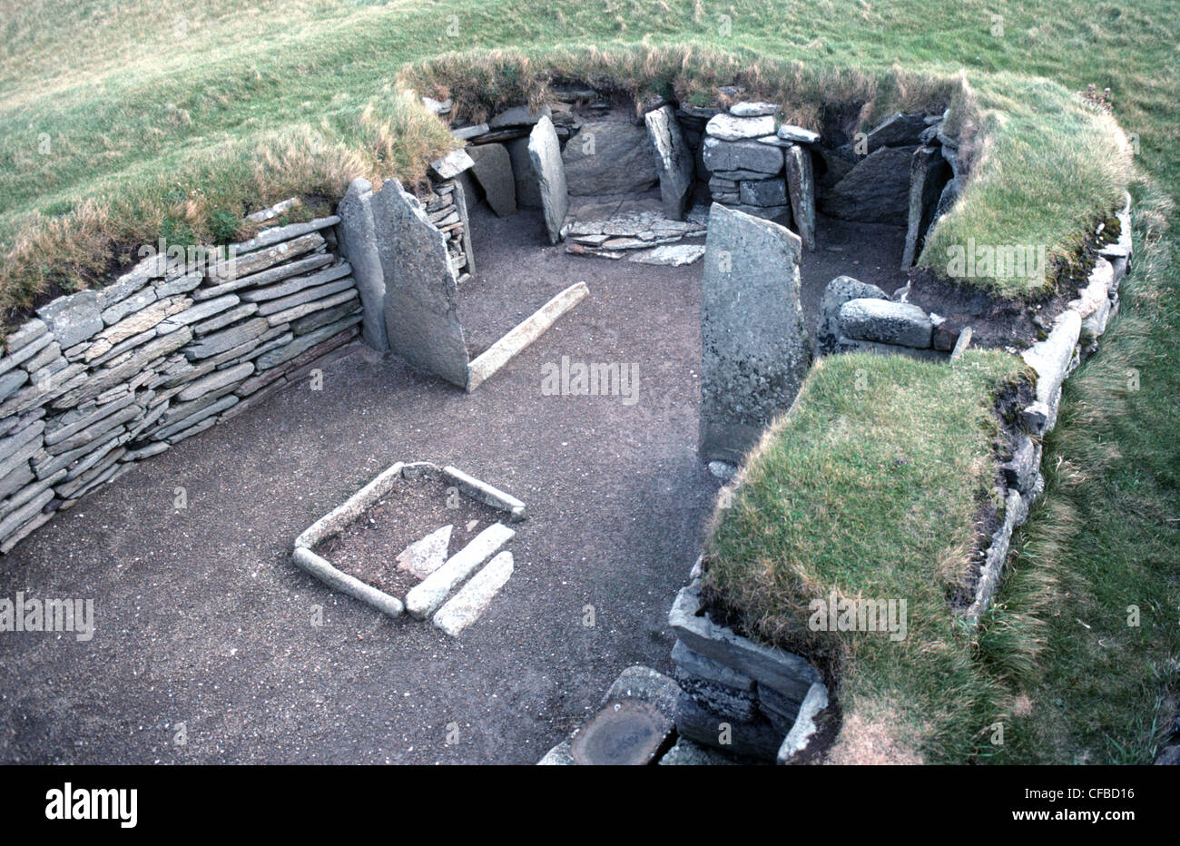 Knap of Howar Neolithic Houses on the island of Papa Westray in Orkney Stock Photo