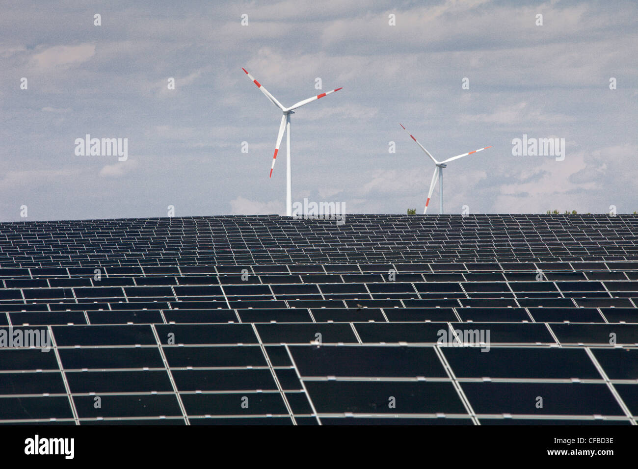 Germany, energy, solar energy, solar energy, wind turbine, alternative energy, ecology, power, Solar, panel Stock Photo