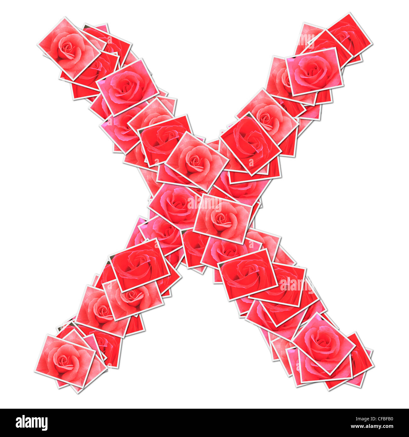 Alphabet Font, made from rose photo Stock Photo - Alamy