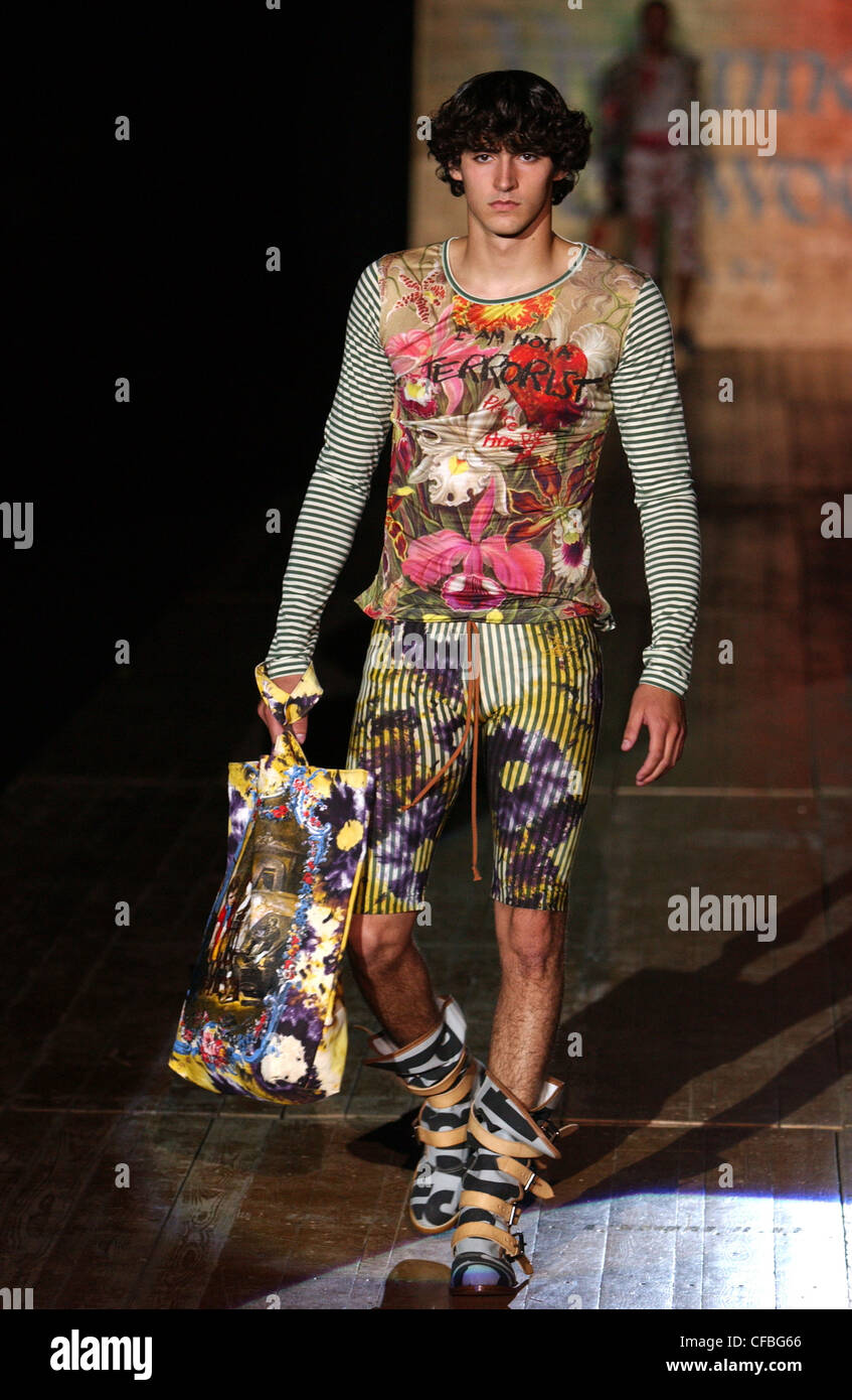 Vivienne Westwood Milan Menswear S S Male wearing multicoloured