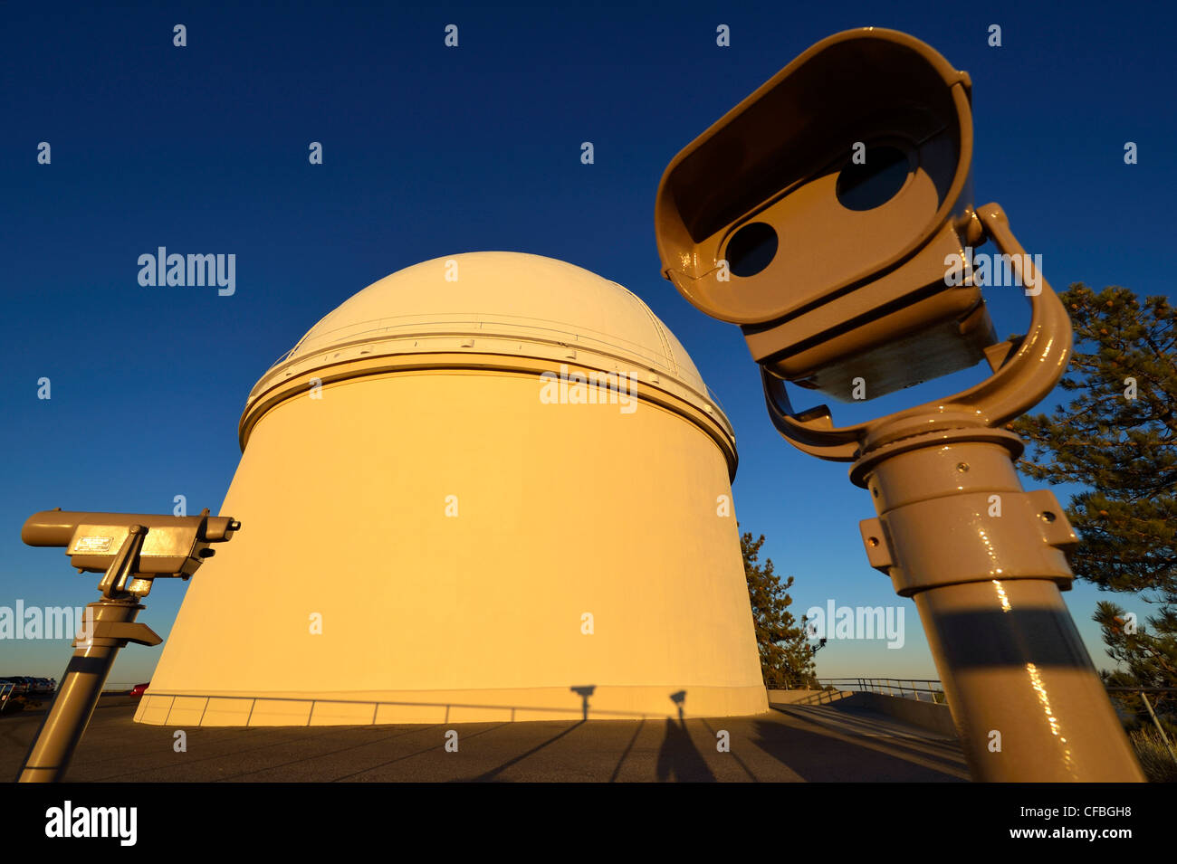 James Lick Observatory on Mt. Hamilton, San Jose, California CA (elevation 4200 ft) at Sunset