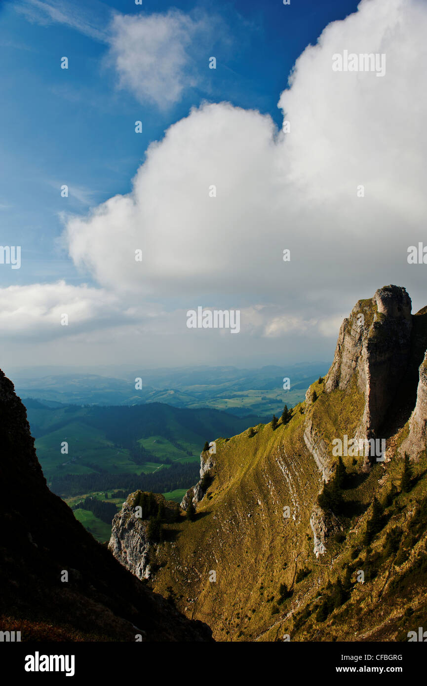 Switzerland, canton Bern, Hohgant, landscape, scenery, Eriz, Trogenhorn, Arnigrat, Alps, pre-Alps, Limestone Alps, rocks, rock, Stock Photo