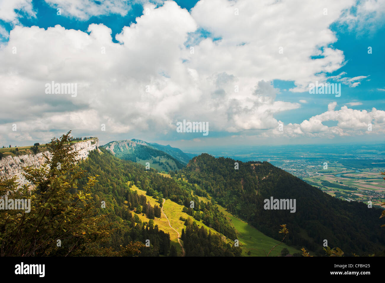mountainscape, mountain scenery, mountain landscape, Bettlachstock, Hasenmatt, sky, Jura, Kalkgebirge, canton Solothurn, landsca Stock Photo