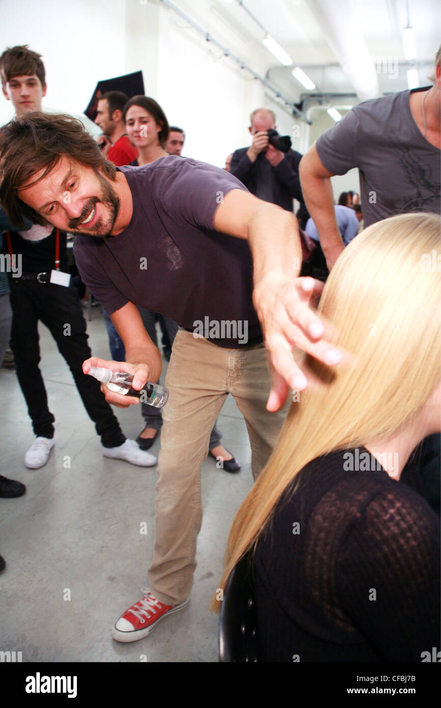 Prada Milan Backstage Spring Summer Hair Stylist Guido Palau