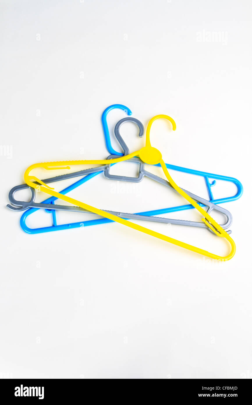 Royalty-Free photo: Assorted-color plastic clothes hanger lot