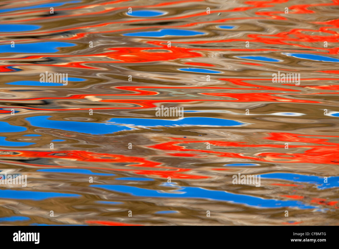 Colourful reflections in water Stock Photo