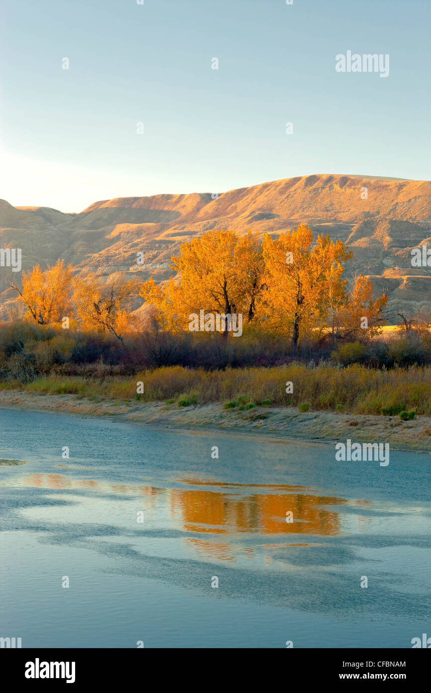 The Red Deer River running through The Badlands, East Coulee, Alberta