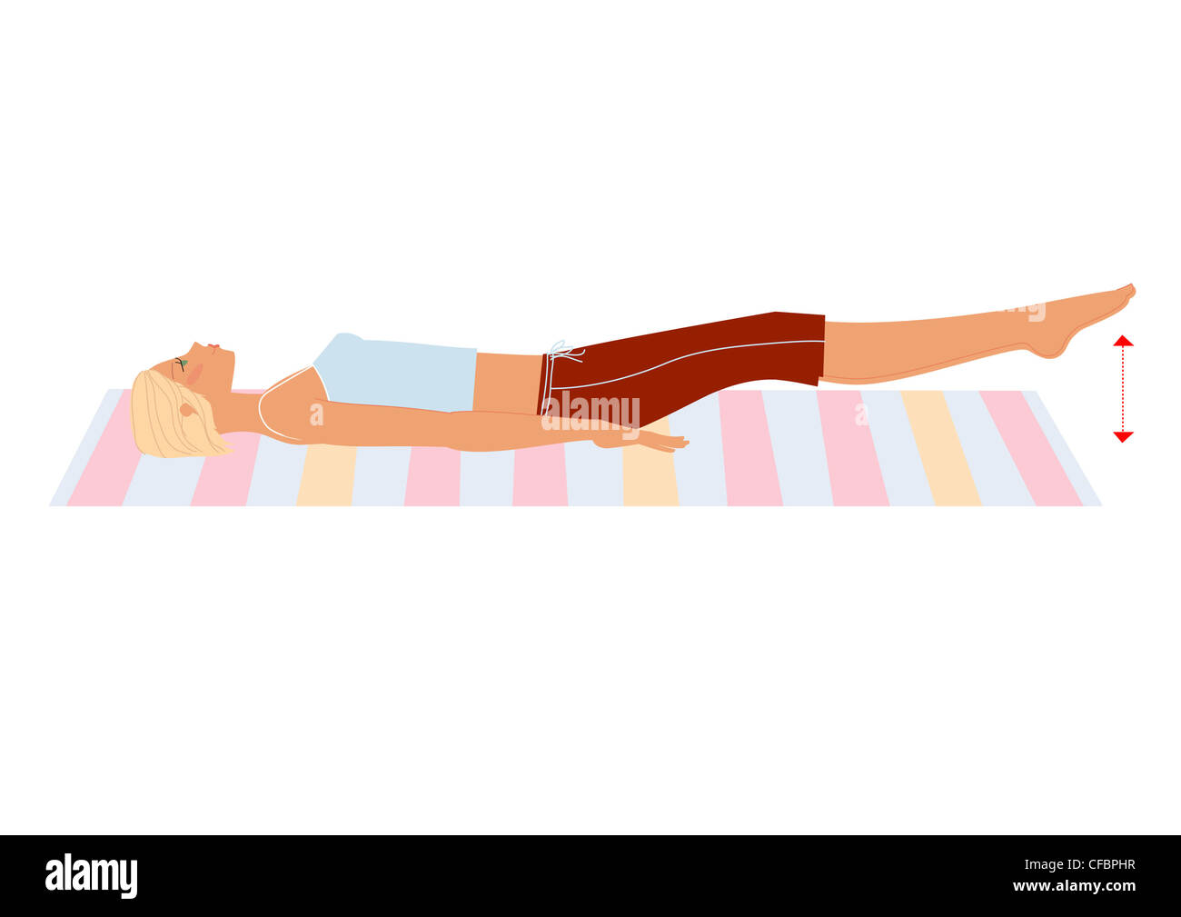 Female Doing Leg Lifts Stock Photo Alamy