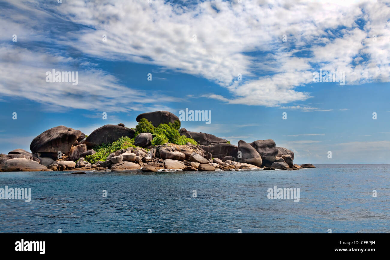 Landscape, Similan Islands, rocks against the sea and sky Stock Photo